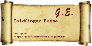 Goldfinger Emese névjegykártya